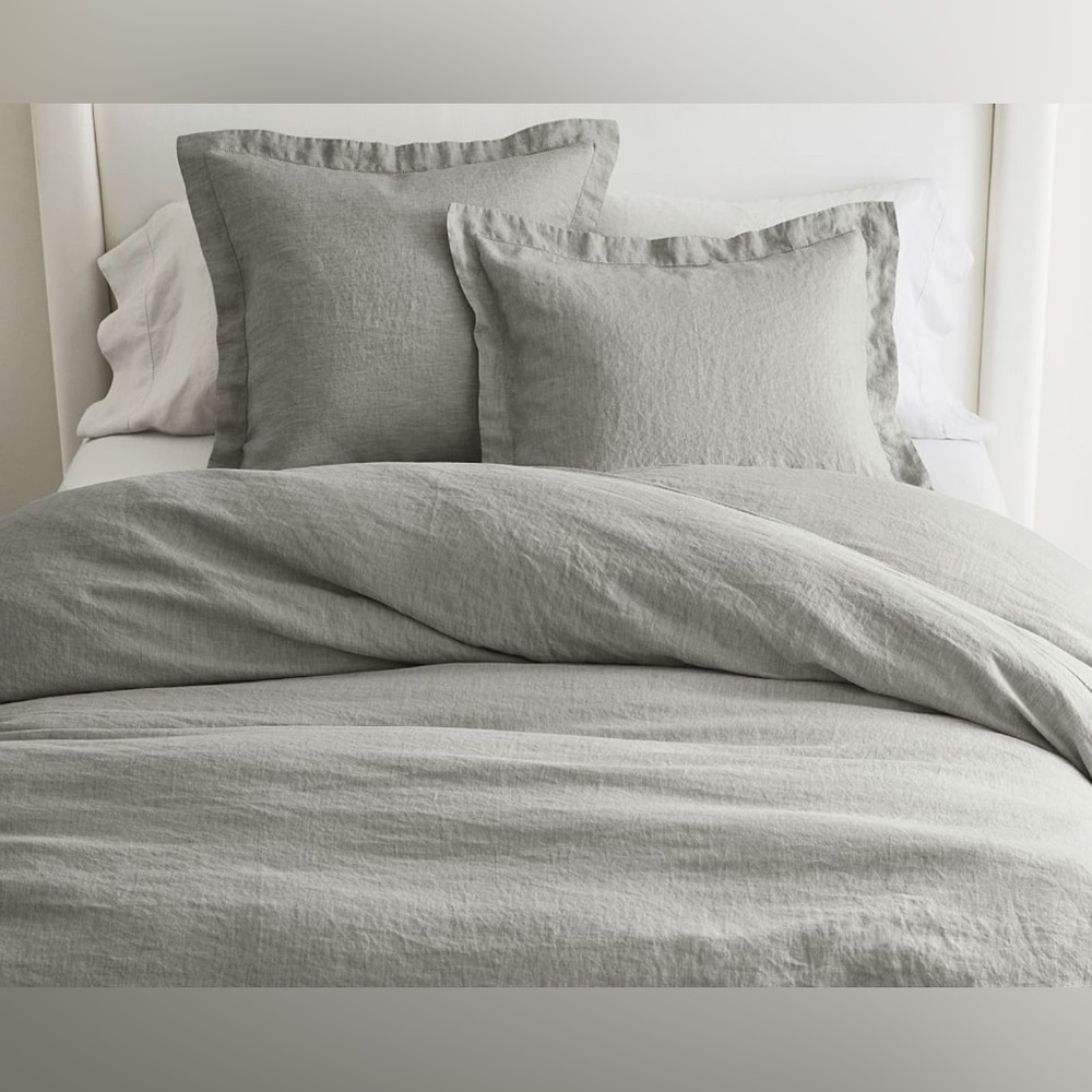 POTTERY BARN *BELGIAN FLAX LINEN DUVET *COLOR: FLAGSTONE *NWT $279.00 *QUEEN